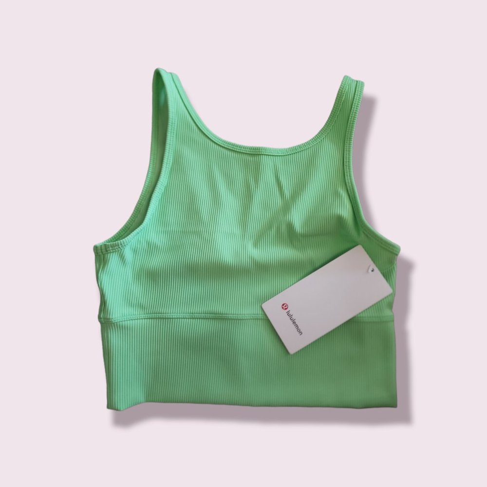 NWT Lululemon Power Pivot Tank Ribbed - Scream Green Light - Size 10